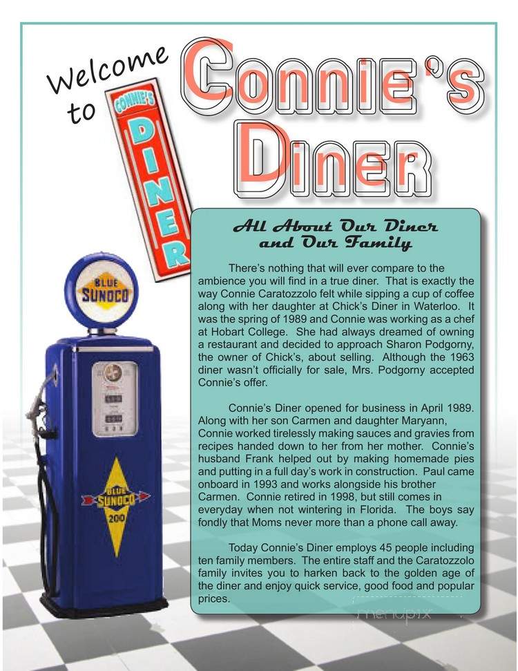 Menu of Connie's Diner in Waterloo, NY 13165
