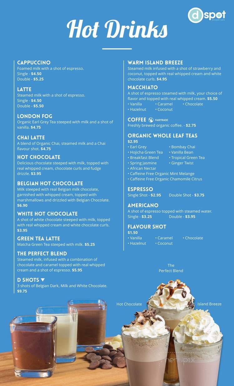 Menu of D-Spot Dessert Cafe & Bistro in Toronto, ON M1L 4W1