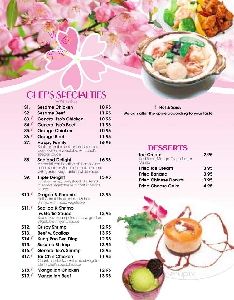 Menu of Sakura Japnese Restaurant in Monaca, PA 15061