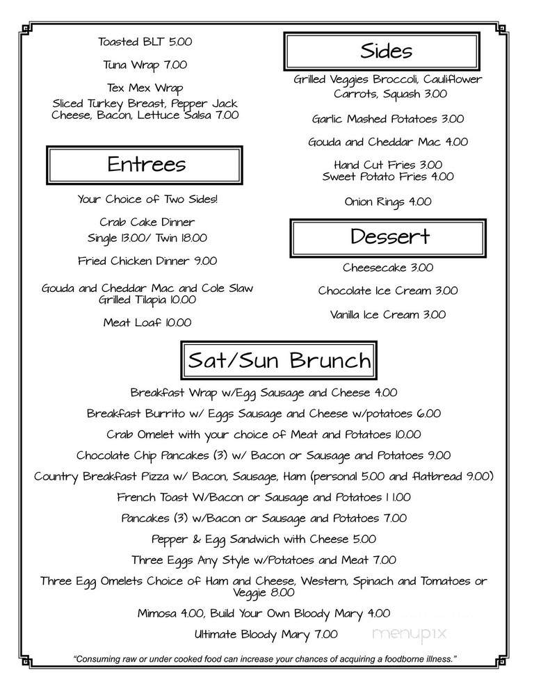 Menu of Hideaway Lounge in Wilmington, DE 19810