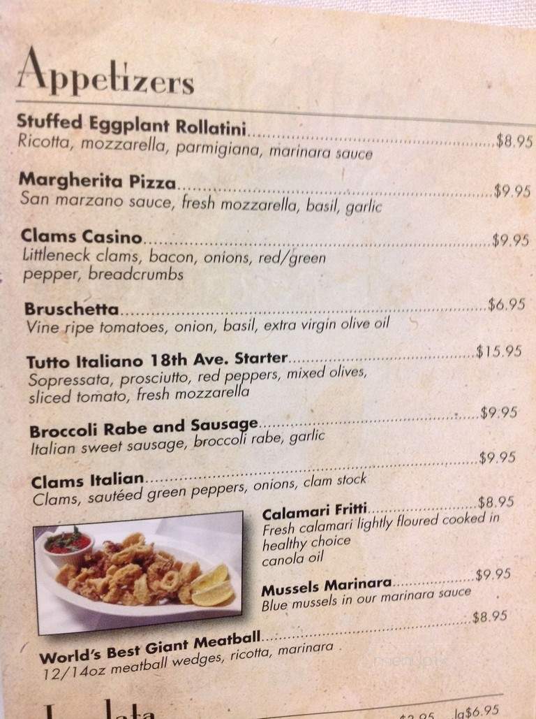 Menu of Tutto Italiano in Stuart, FL 34997