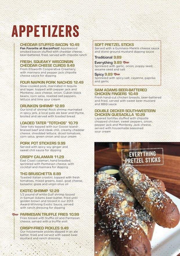 Tap House Grill Oswego Menu