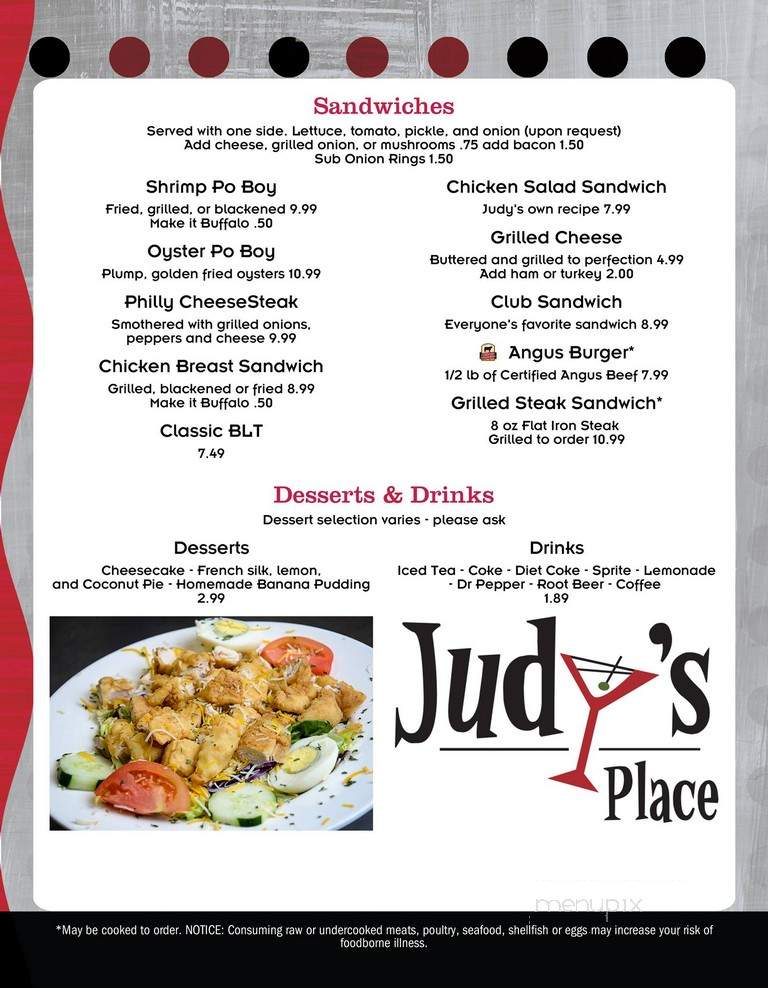 Menu of Judymenu's Place in Mobile, AL 36693