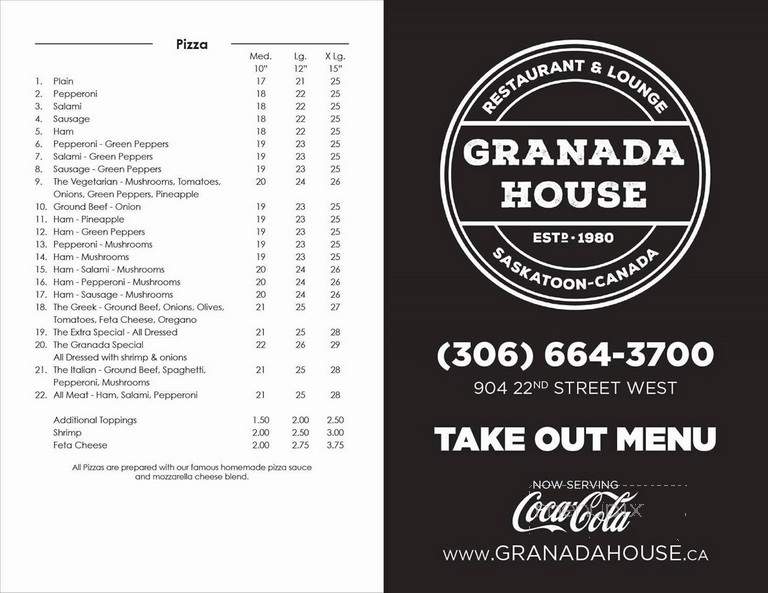 Granada House Family Restaurant - Saskatoon, SK