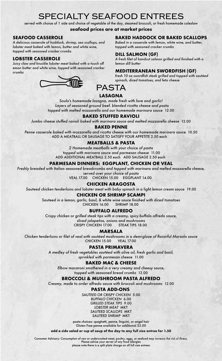 Menu of Black & White Restaurant in Spencer, MA 01562