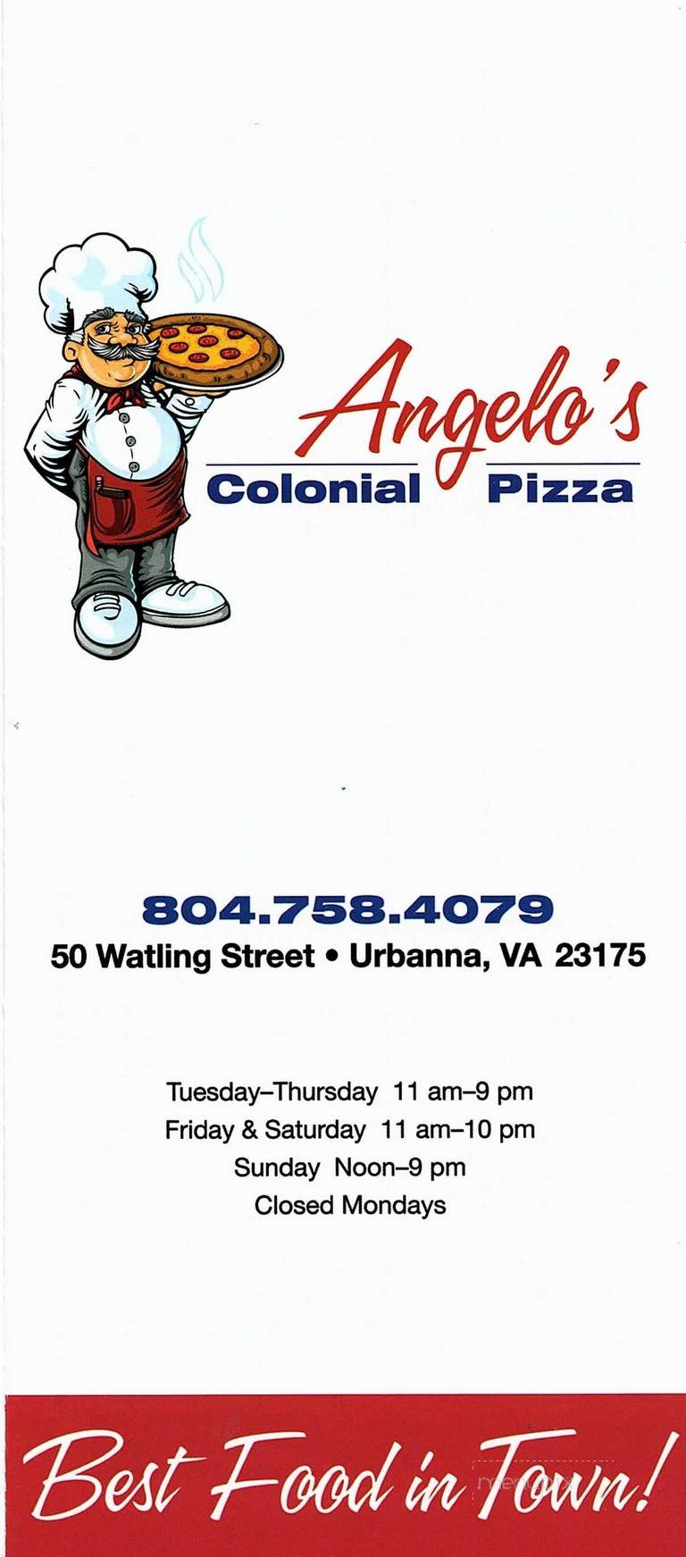 Colonial Pizza Restaurant - Urbanna, VA