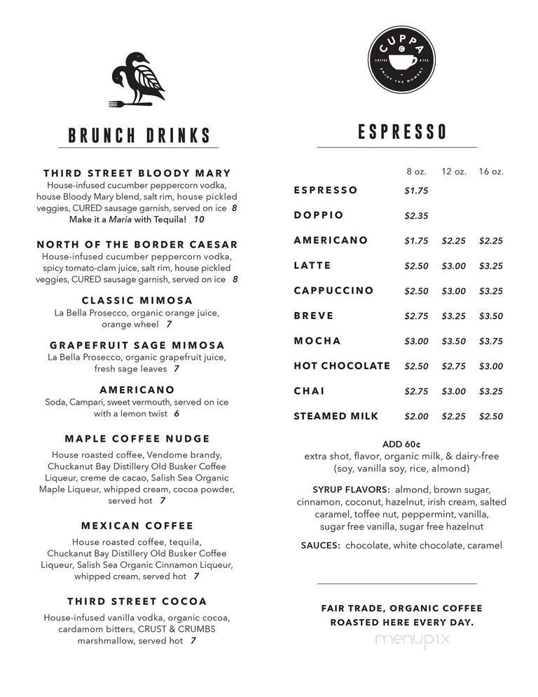 Menu of C Square & Third Street Cafe in Mount Vernon, WA 98273