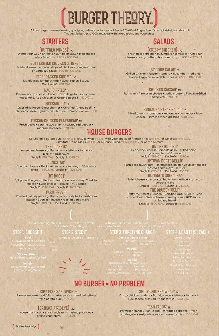 Menu of Burger Theory in Saint George, UT 84790