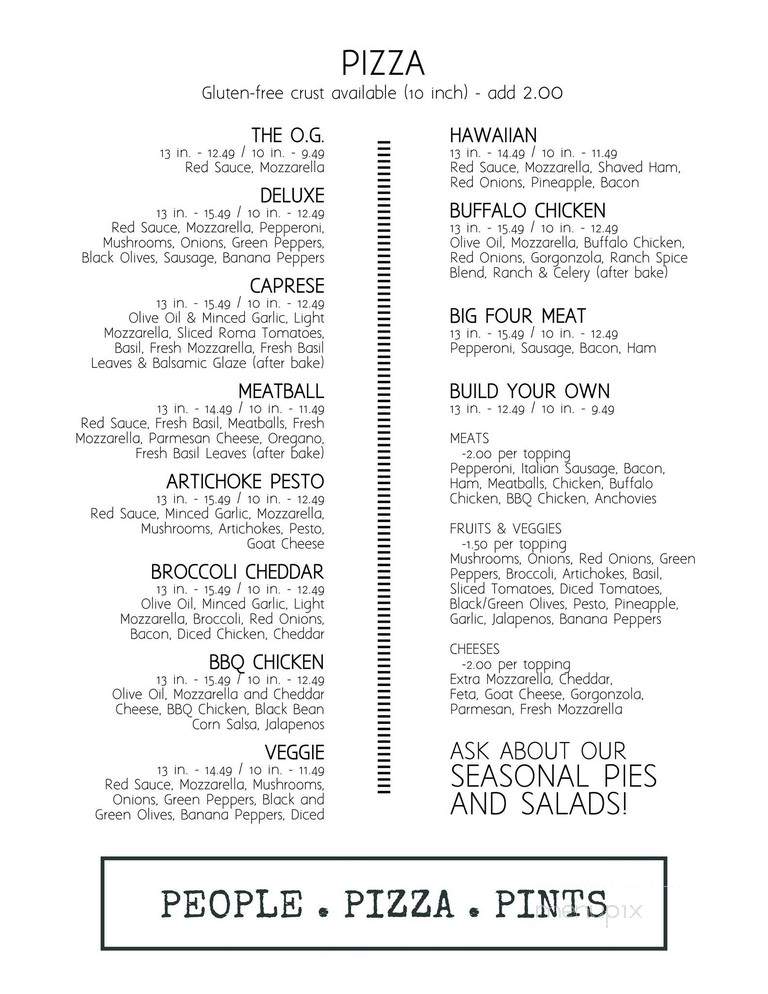 Menu of Parlour in Jeffersonville, IN 47130