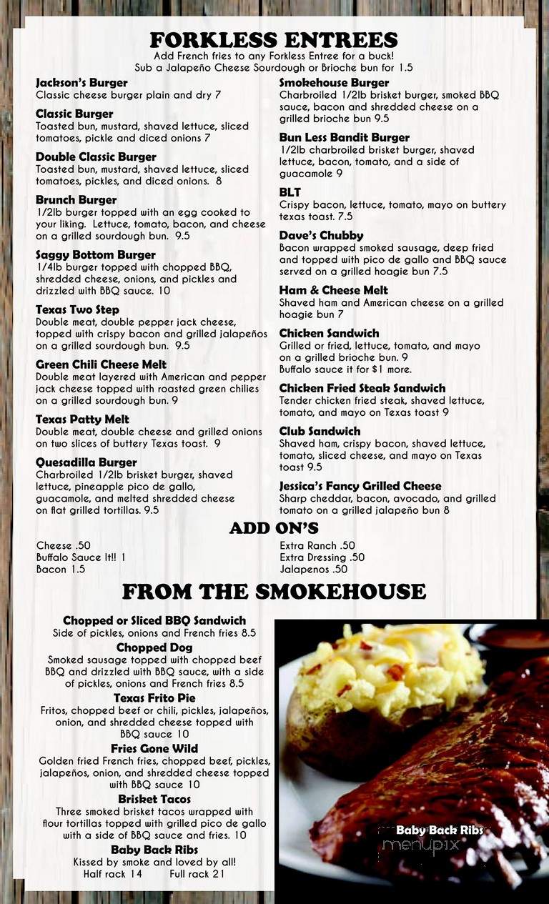 Menu Of Jon Lillies Steakhouse In Waco, Tx 76708