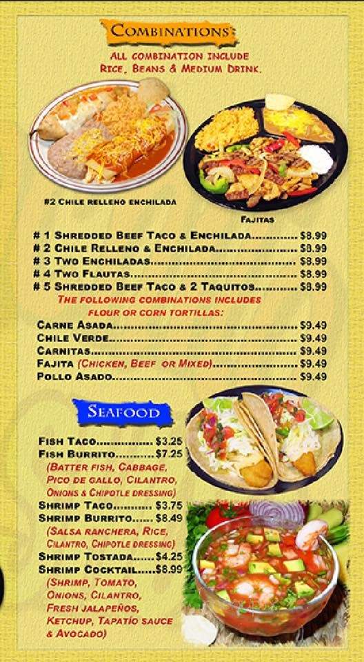 Menu of El Ranchito Taco Shop in Corona, CA 92879