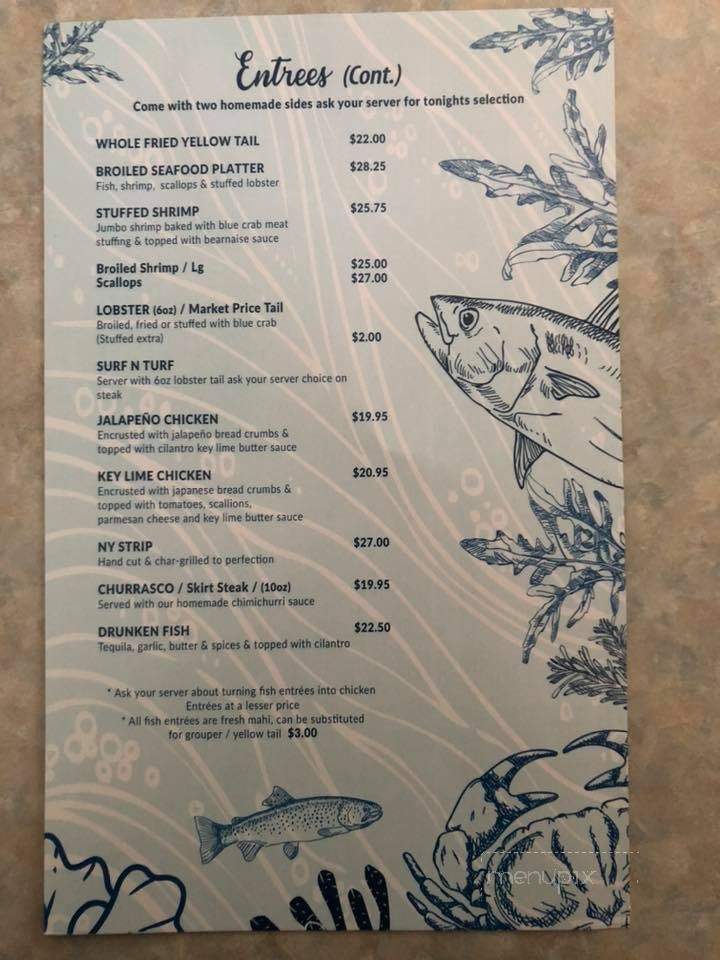 Menu of High Tide Restaurant in Key Largo, FL 33037