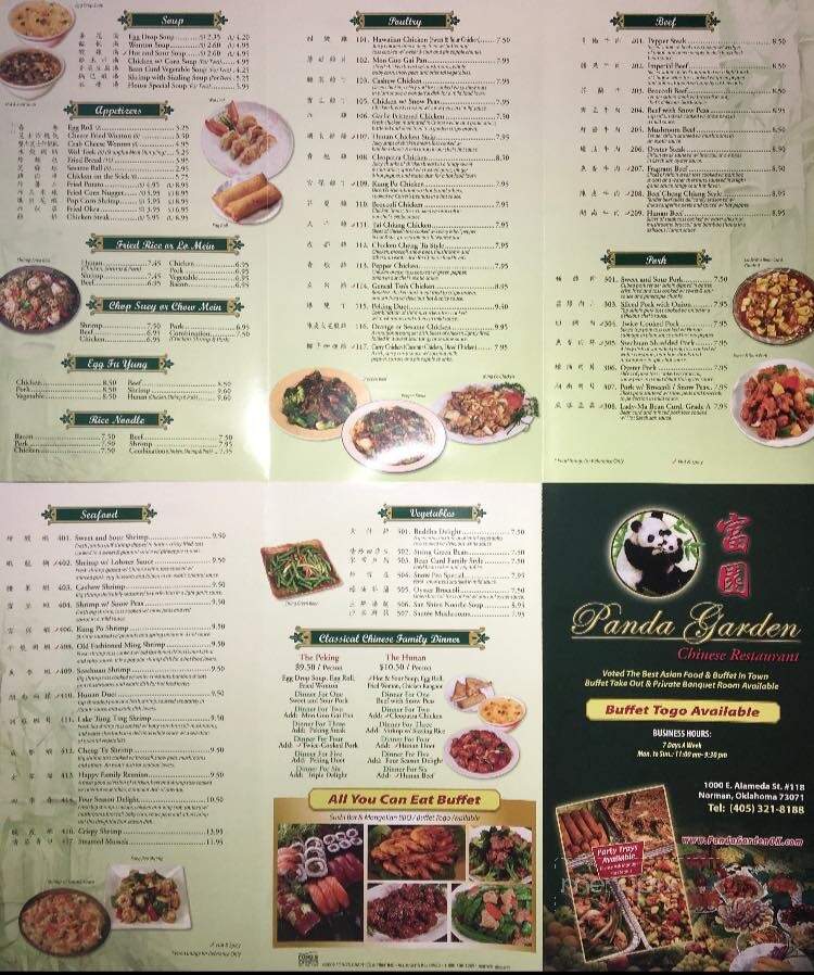 Menu of Panda Garden in Norman, OK 73071