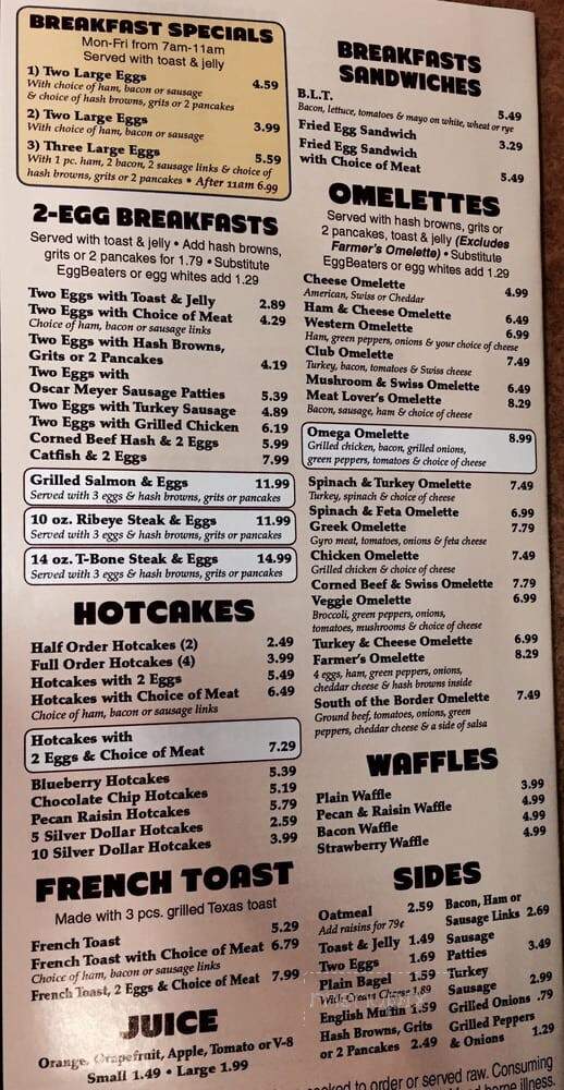 Menu of Omega Coney Island in Detroit MI 48227