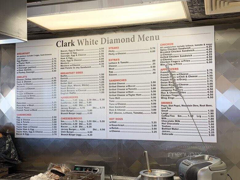 Menu of White Diamond Restaurant in Clark, NJ 07066