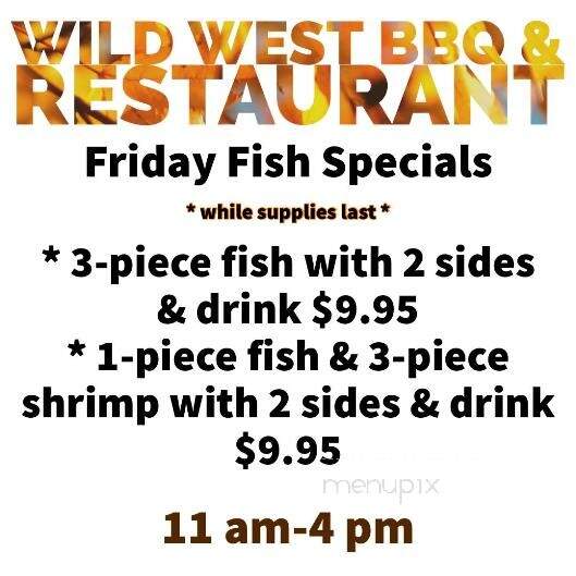 Online Menu of Wild West BBQ & Restaurant, Emory, TX