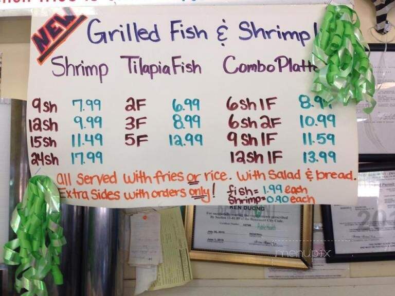 Menu of Coastal Seafood in Beaumont TX 77705