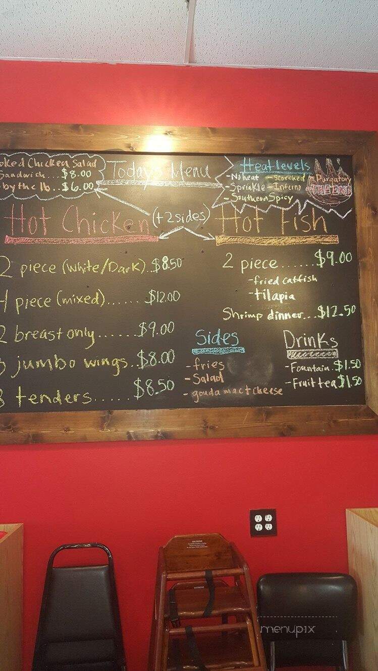 Menu of Slow Burn Hot Chicken in Hendersonville, TN 37075