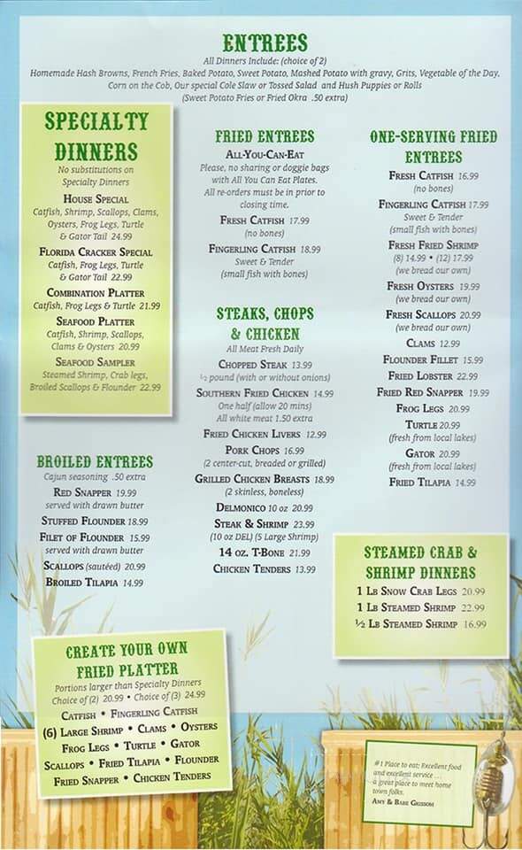 Menu of Catfish Place Restaurant in St Cloud, FL 34769