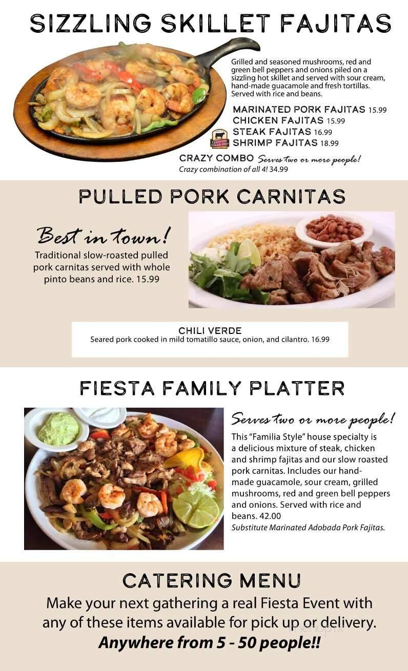 Menu of Fiesta Mexican Restaurant in Pasco, WA 99301