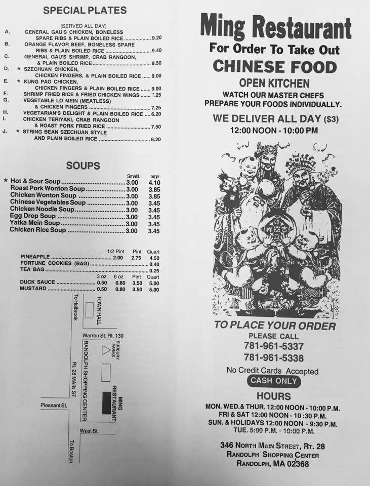 Ming Restaurant - Randolph, MA