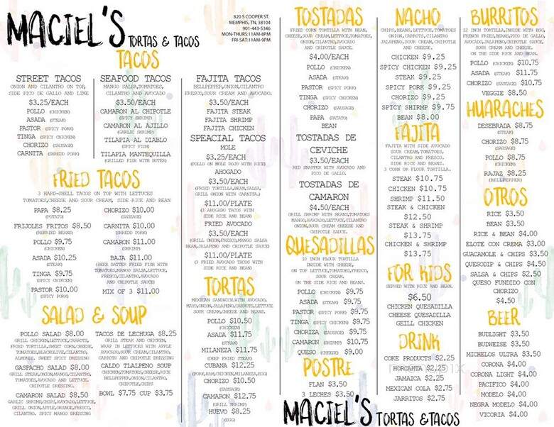 Maciel's Tortas & Tacos - Memphis, TN