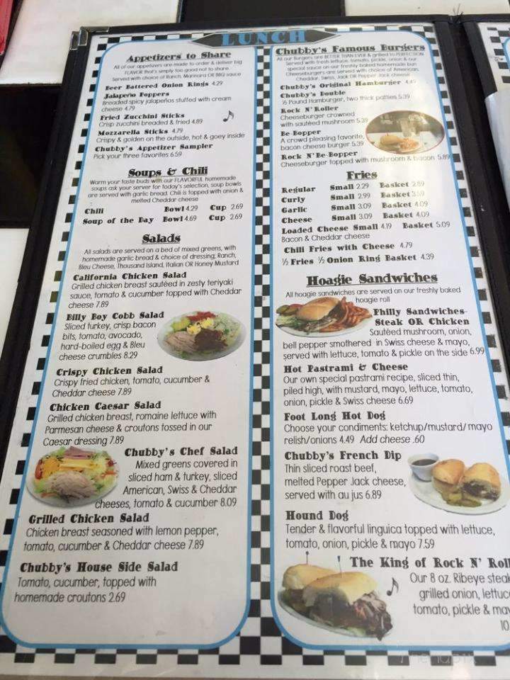 Menu of Chubby's Diner in Manteca, CA 95336