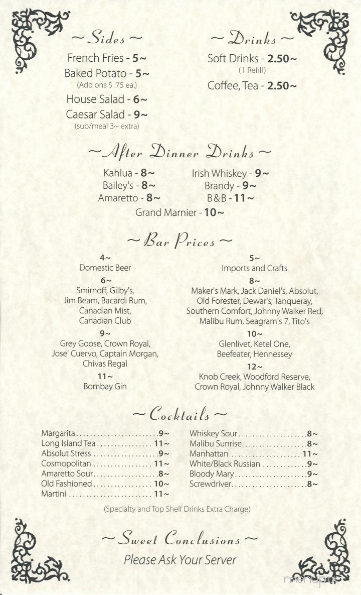 Menu of Our Place Cafe in Wetumpka, AL 36092