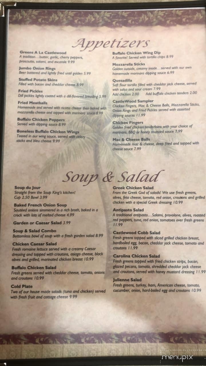 Menu of Castlewood Cafe in Utica, NY 13502