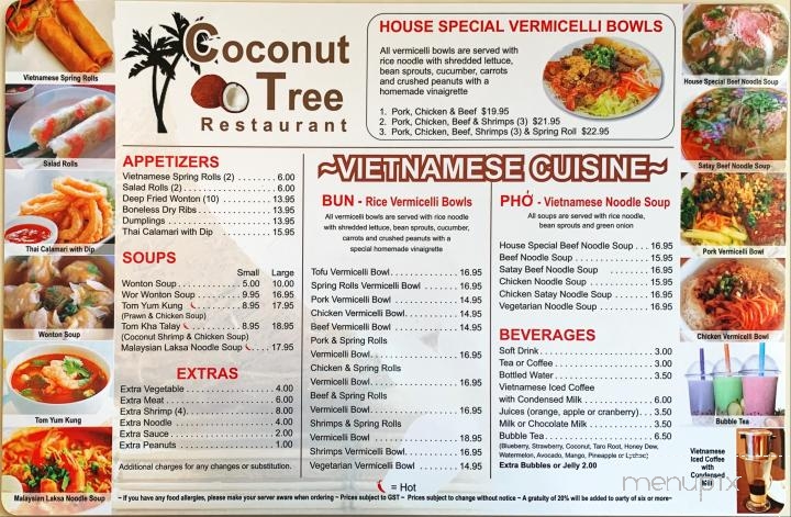 Menu of Coconut Tree Restaurant in Edson, AB T7E 1T6
