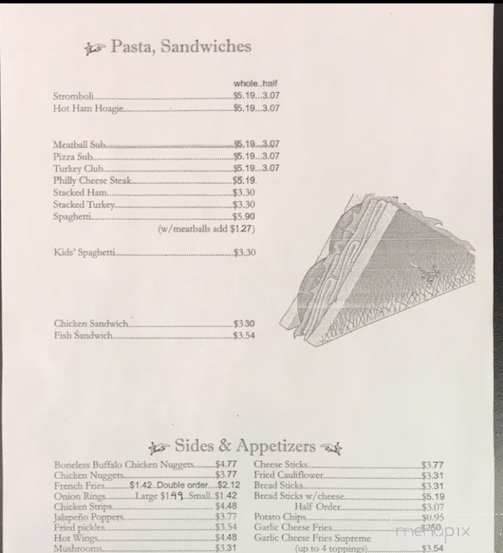 Menu of Angilo's Pizza in Falmouth, KY 41040