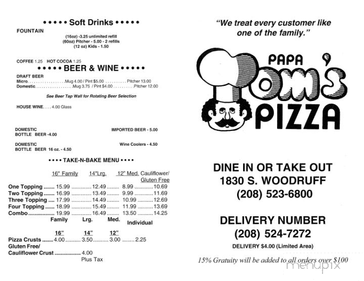 PAPA TOMS PIZZA, Idaho Falls - Restaurant Reviews, Photos & Phone