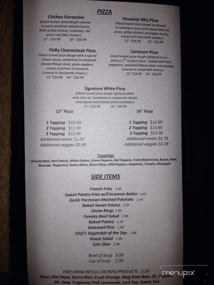 Menu of 2nd St. Sports Pub in Freeland, MI 48623