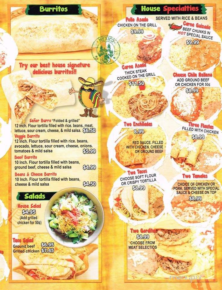 Menu Of Senor Taco In Bonita Springs Fl 34135