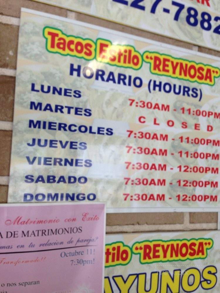 Online Menu of Tacos Estilo Reynosa, Houston, TX
