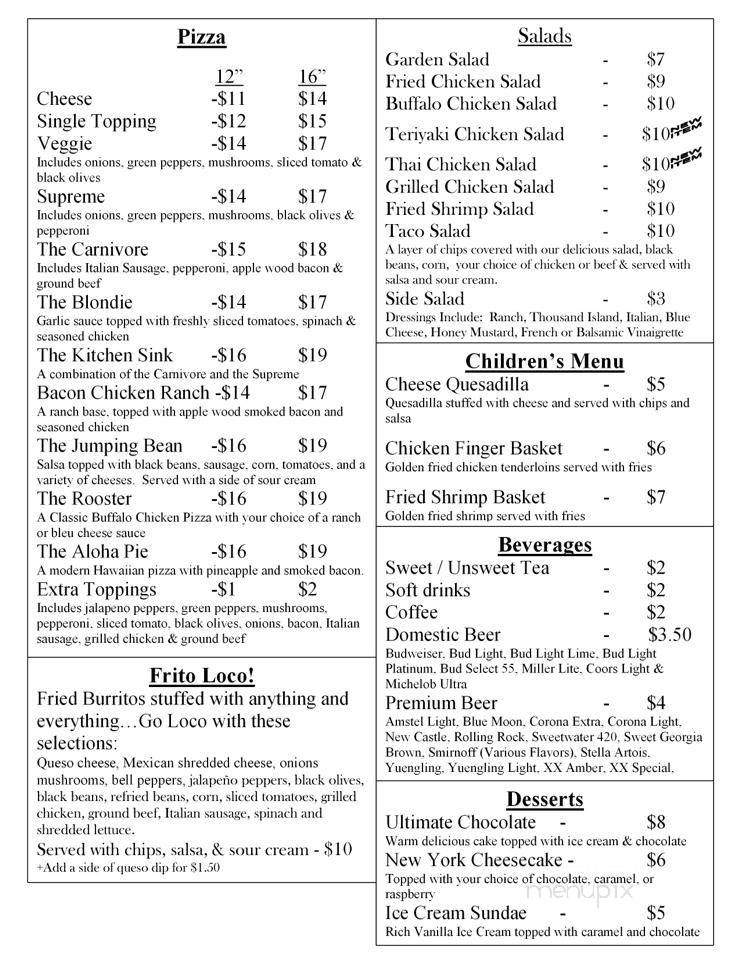 Menu of The Cove At Lake Blackshear in Cordele, GA 31015