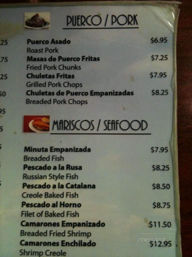 Menu of Arco Iris Cafe in Tampa, FL 33607