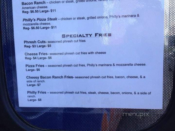 Menu of Malik's Philly's Phamous Cheesesteaks in San Antonio, TX 78227