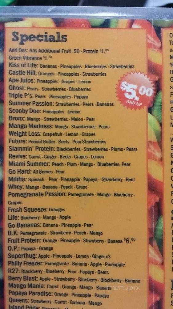 Menu of Juices For Life in Bronx, NY 10472