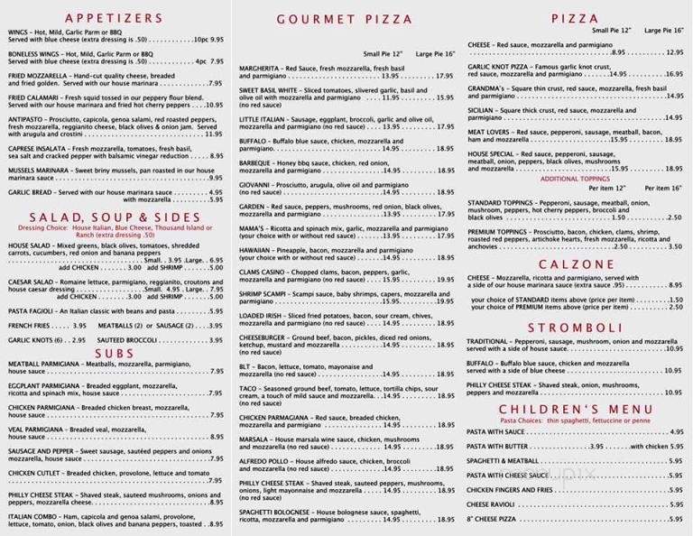 Menu of Sweet Basil Italiano in Port St Lucie FL 34984