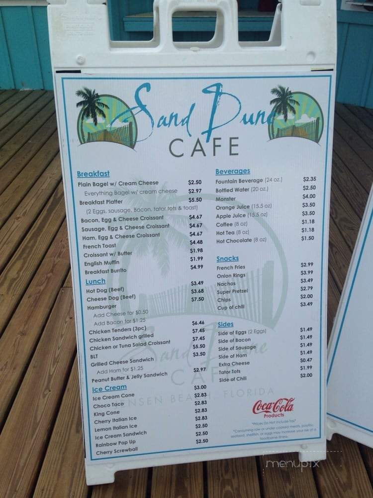 Sand Dune Pub Menu