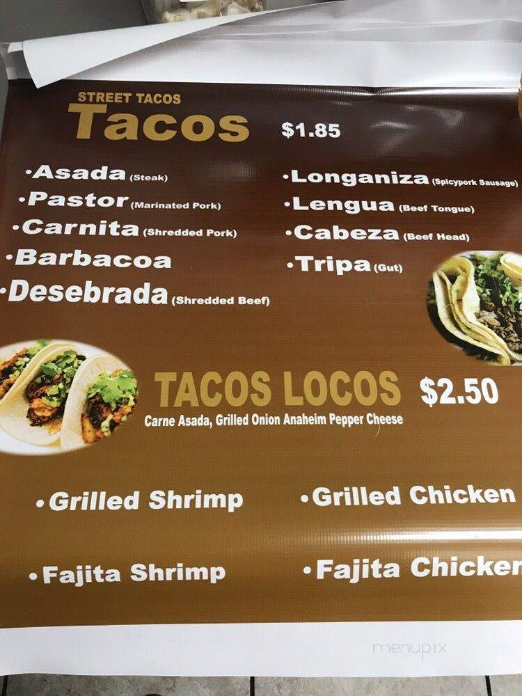 Online Menu of El Gran Taco Loco, Wickenburg, AZ