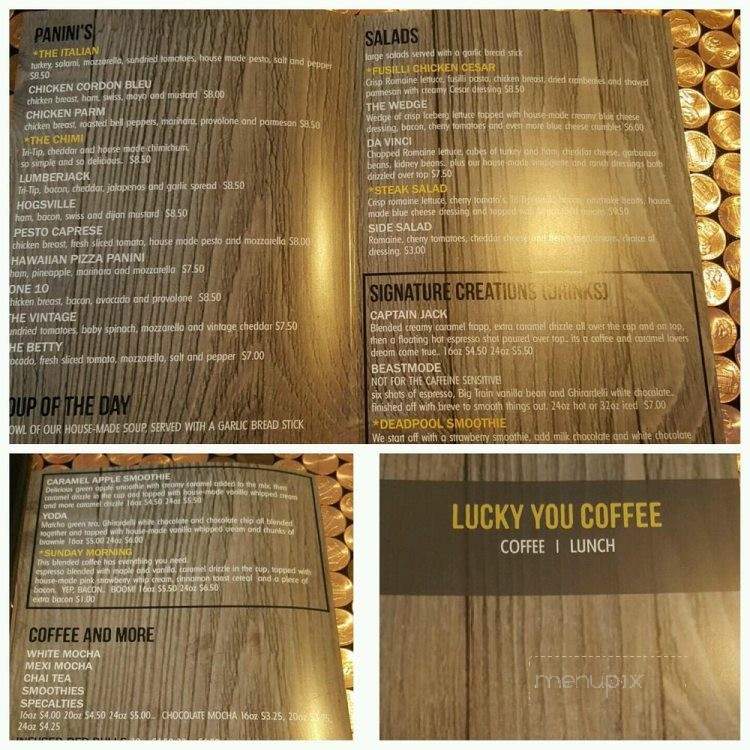 Menu Of Lucky You Coffee In Aumsville Or