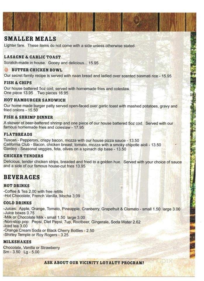 Menu of Pure Country Bar and Grill in Bellevue, AB T0K 0C0