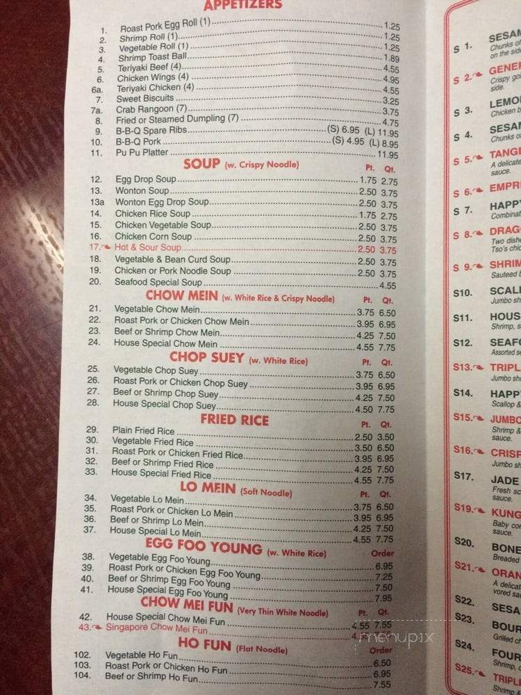 Menu of Uncle Chen's Hot Wok in Crown Point, IN 46307