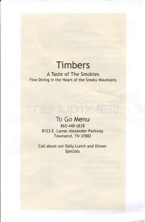 /4206255/Timbers-Restaurant-Townsend-TN - Townsend, TN