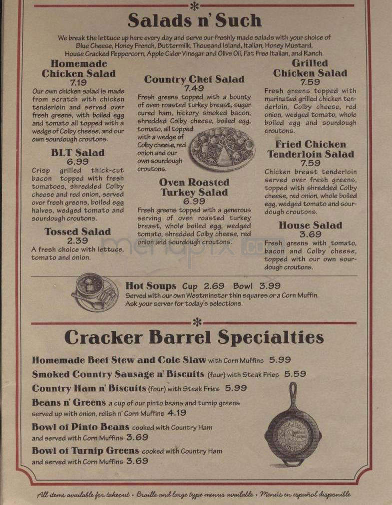 cracker barrel joplin mo menu