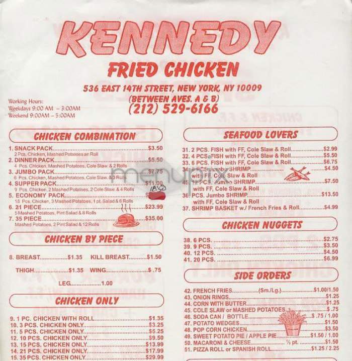 /3222143/Kennedy-Fried-Chicken-Menu-White-Plains-NY - White Plains, NY
