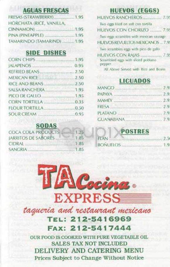 /303193/TA-Cocina-Express-New-York-NY - New York, NY