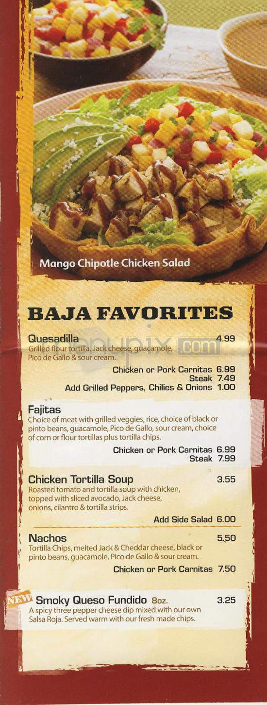 /821935/Baja-Fresh-Mexican-Grill-Menu-Scottsdale-AZ - Scottsdale, AZ